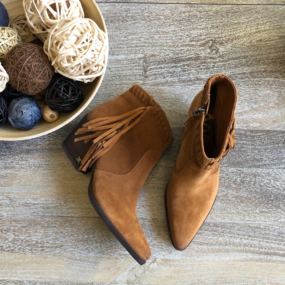 Sam Edelman Willice Fringe Suede Bootie